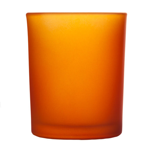 Frosted Orange Glass Votive Cup