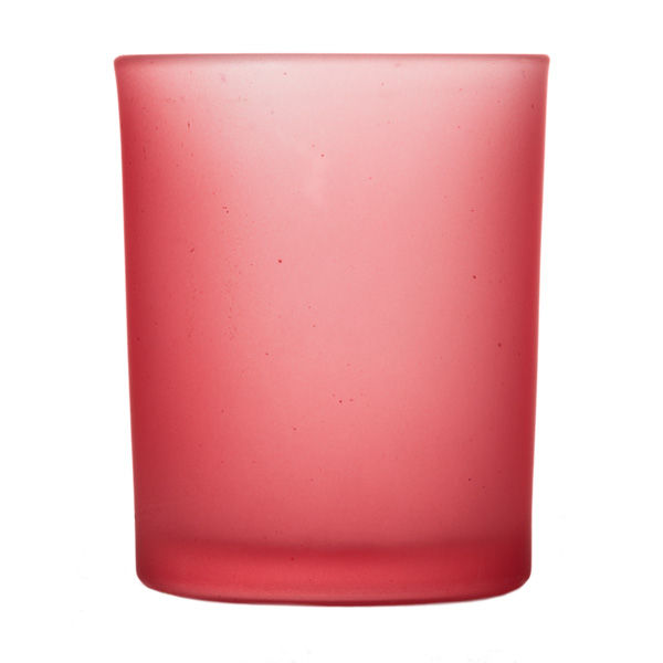 Frosted Pink Grapefruit Glass Votive Cup
