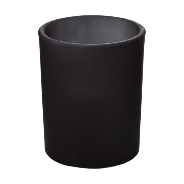 Frosted Black Glass Votive Cup