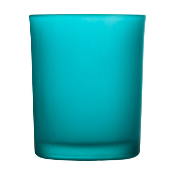 Frosted Lagoon Blue Glass Votive Cup