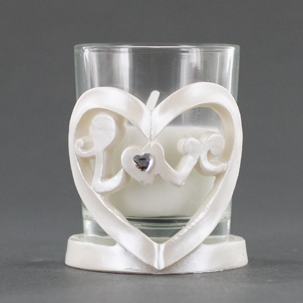 Heart Shaped Candle Holder Glass Votive Holder