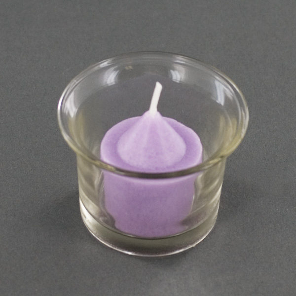 Five Pieces Grape Scented Votive Candle With Glass Holder Purple