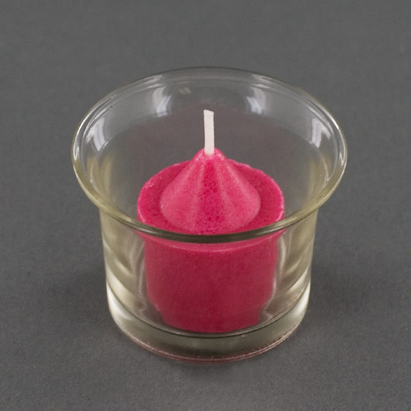 Five Pieces Strawberry Scented Votive Candle With Glass Holder Red