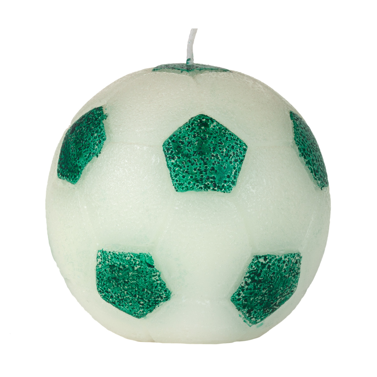 World Cup Soccer Ball Futbol Candle Green & White