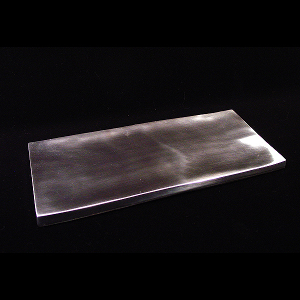 4.75X11 Rectangle Pewter Candle Tray Slightly Concave Shiny Surface