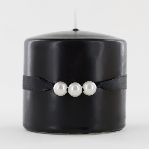 3x3 Unscented Black Pillar Candle