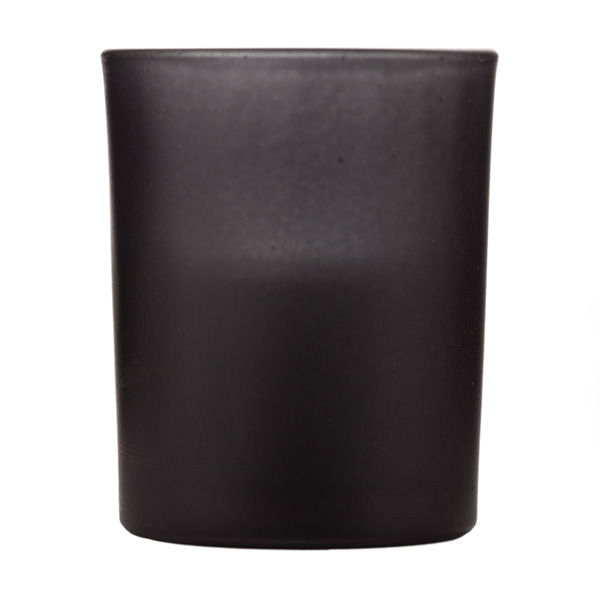 Votive in Frosted Black Glass
