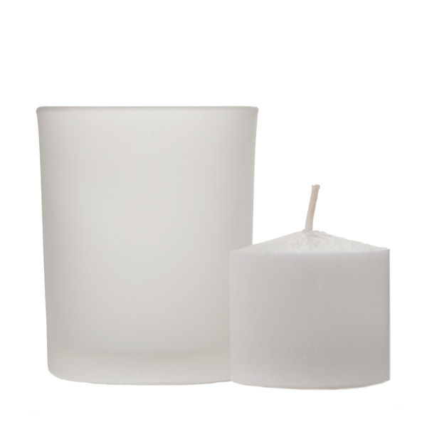 Votive in Frosted White Glass