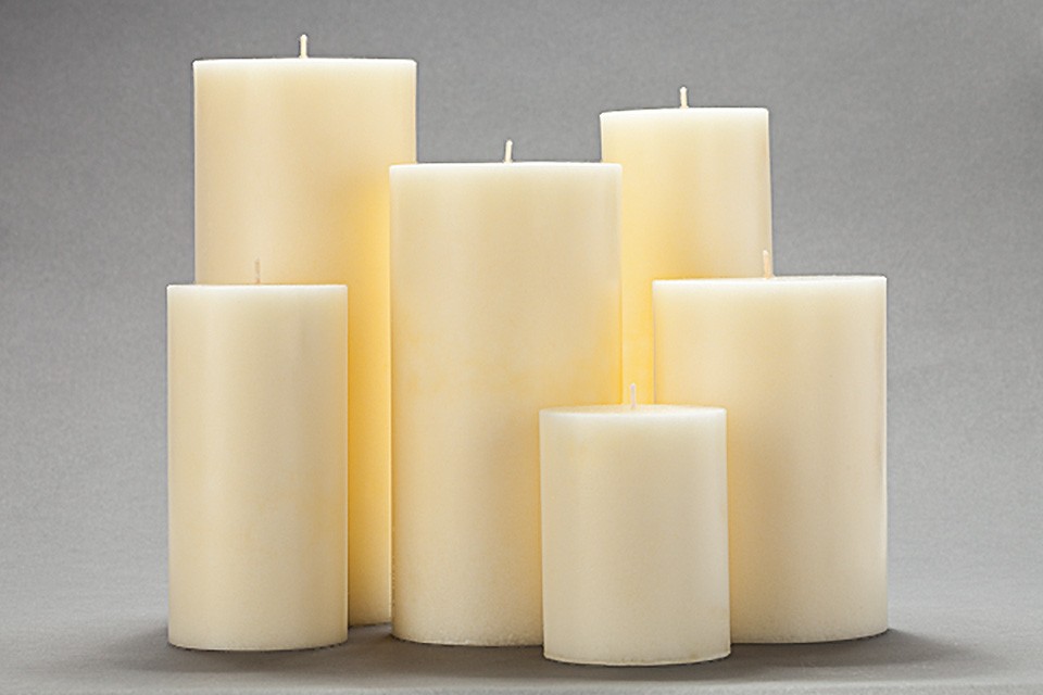 Ivory Mottled Pillar Candles