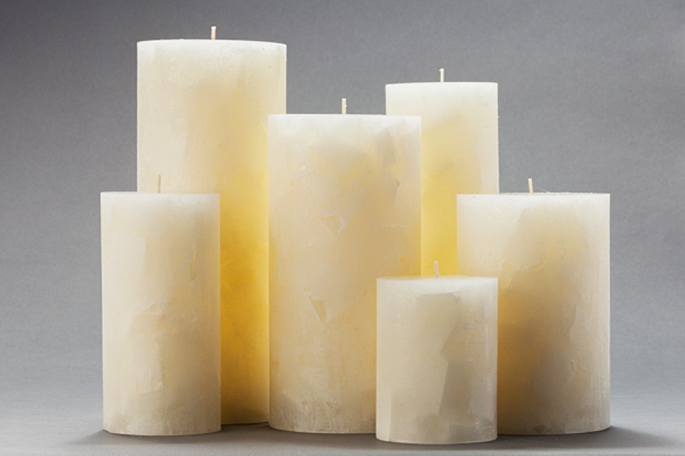 Ivory Chunky Pillar Candles