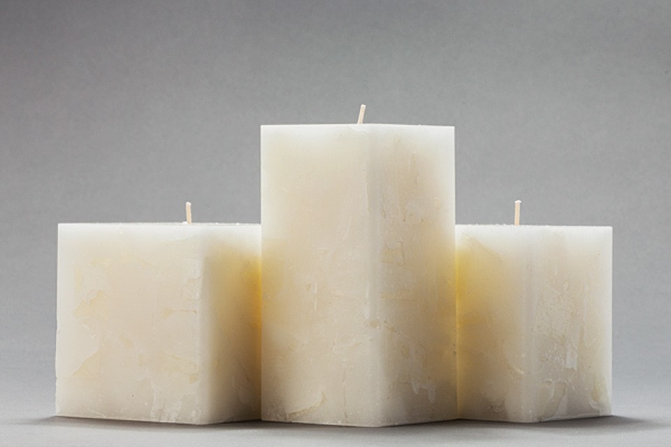 Ivory Chunky Square Pillar Candles