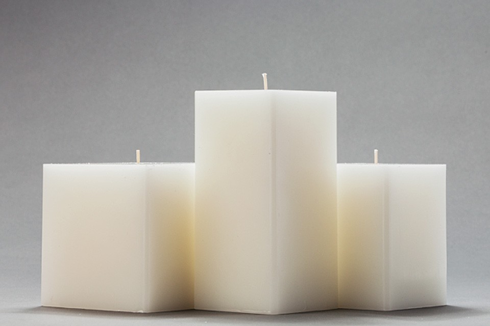 White Square Pillar Candles