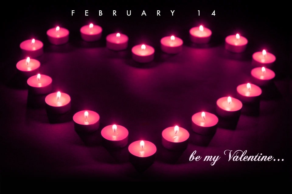 Valentine's Day Tea Light Candles Arrangement