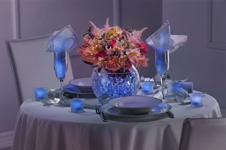 DIY Blue Wedding Centerpieces