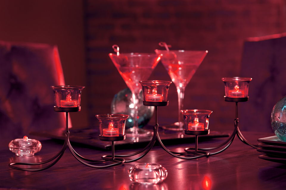 Candelabra Centerpiece with Red LED Lights
