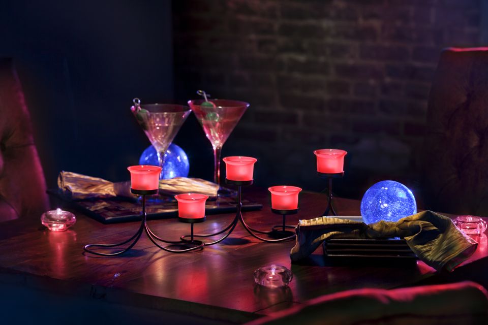 Candelabra Centerpiece with Red LED Lights