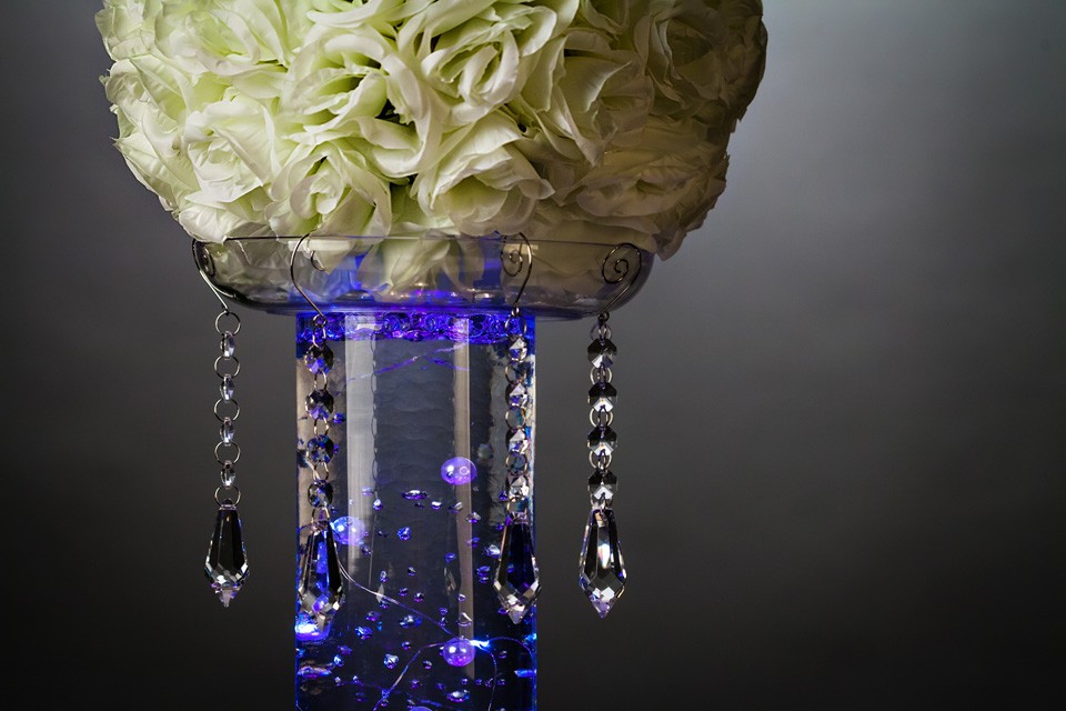 DIY Centerpieces with Hanging Glass Crystals