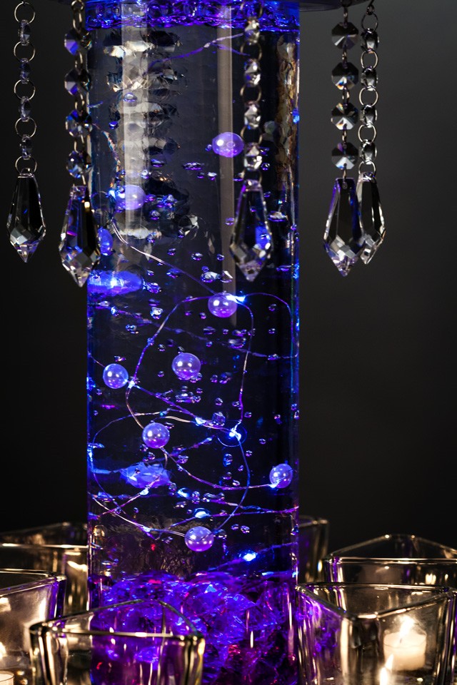 DIY Centerpiece Hydro Orbs Beads and Fake Ice