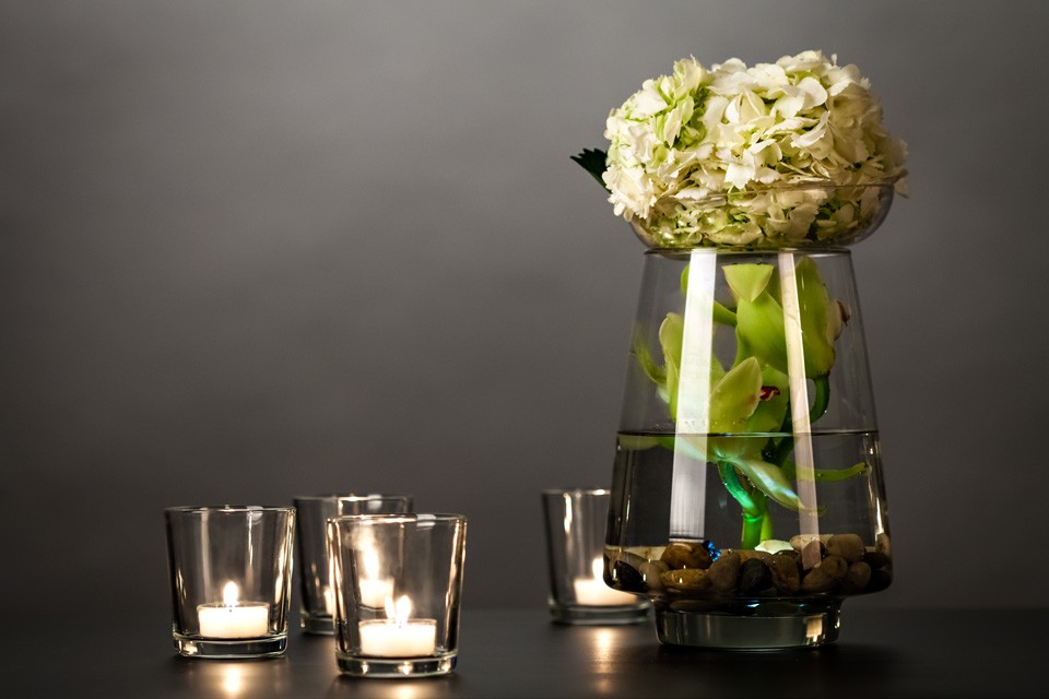 DIY Floral Centerpiece with Candles