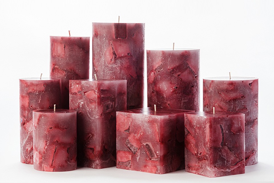 Red Chunky Pillar Candles