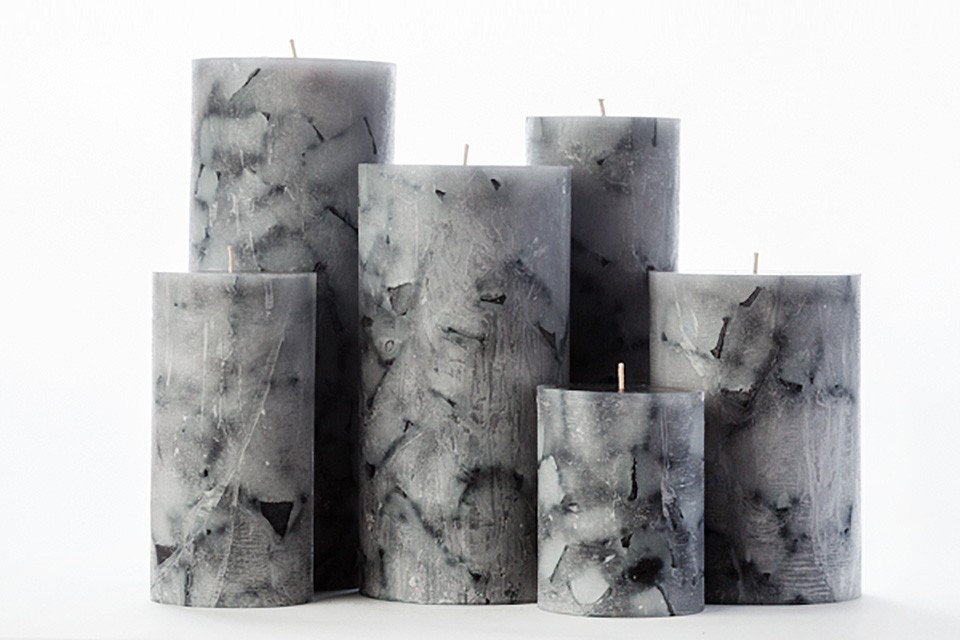Black Chunky Pillar Candles