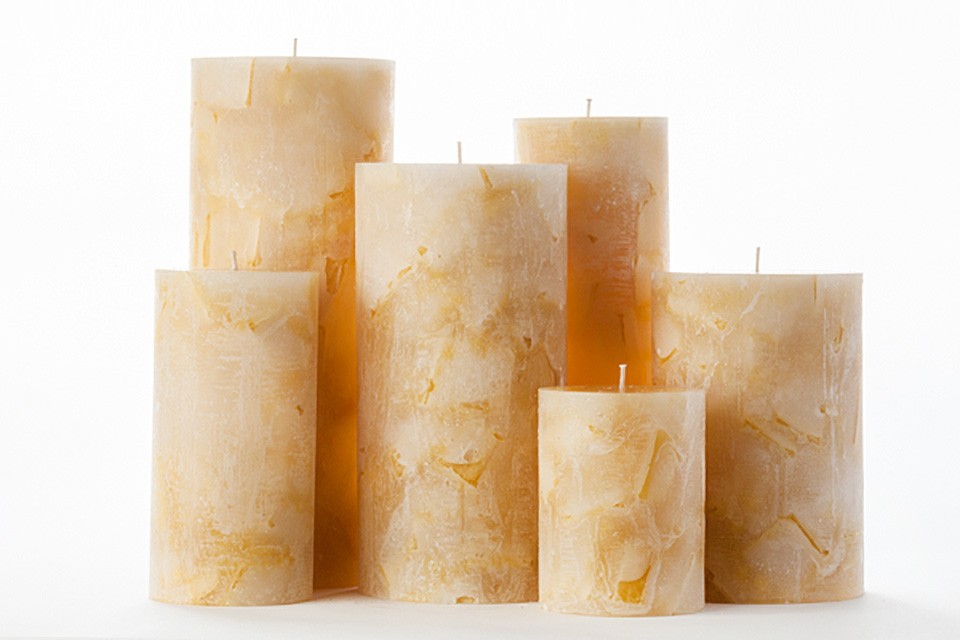 Yellow Chunky Pillar Candles