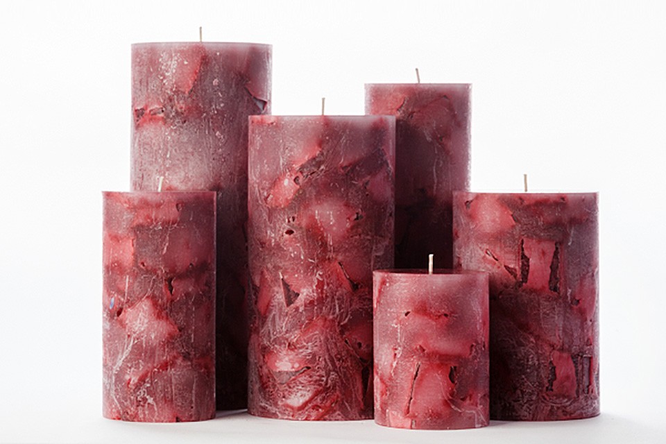 Red Chunky Pillar Candles