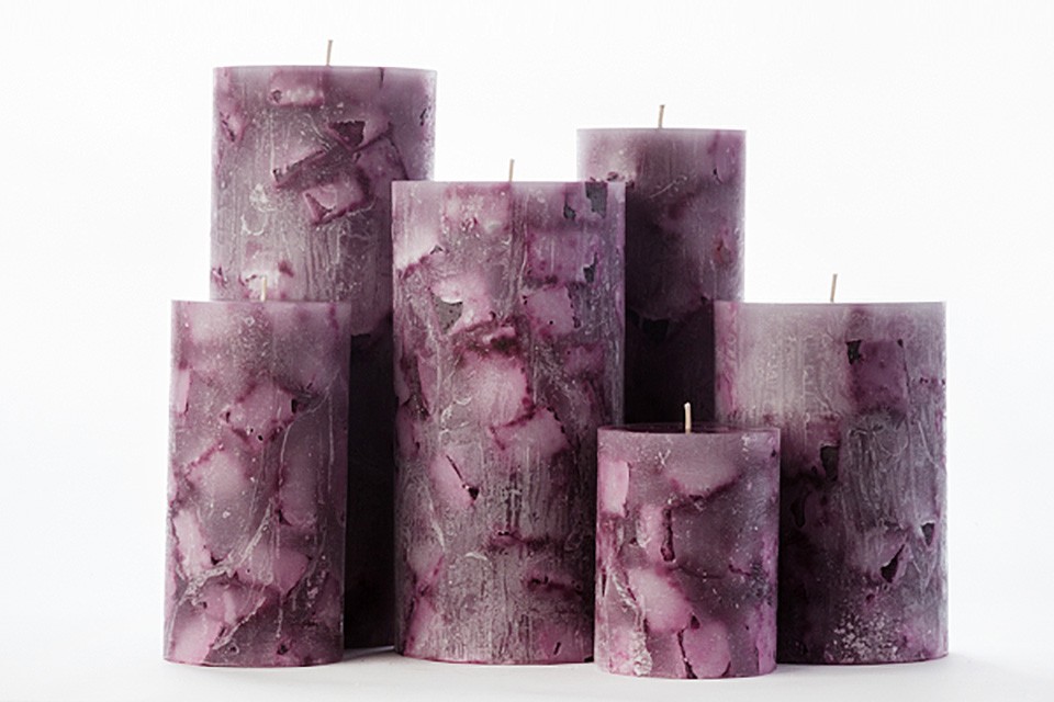 Purple Chunky Pillar Candles