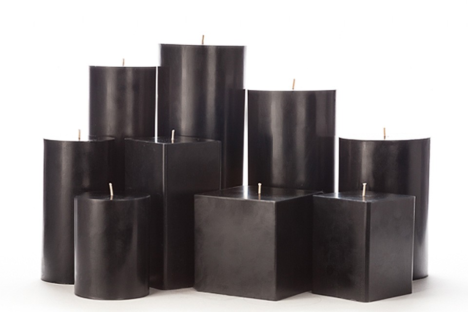Large Black Pillar Candles