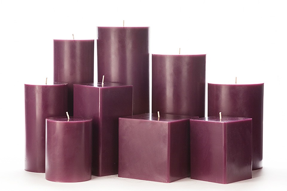 Large Purple Pillar Candles