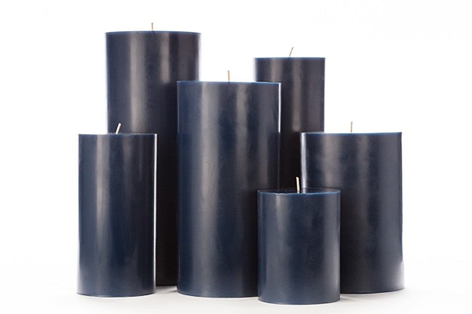 Blue Pillar Candles
