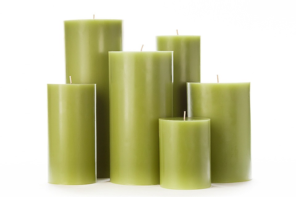 Green Pillar Candles