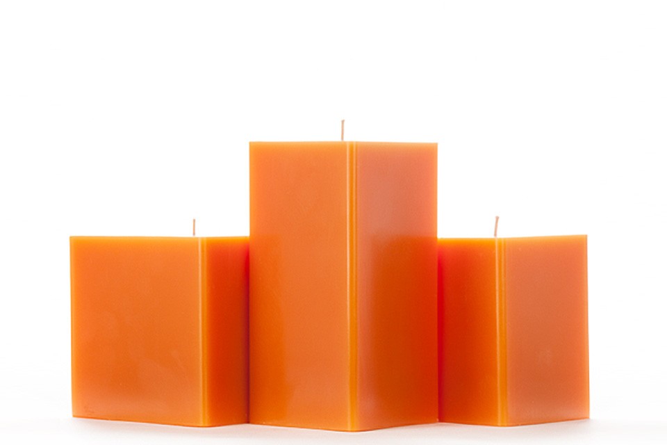 Orange Pillar Candles
