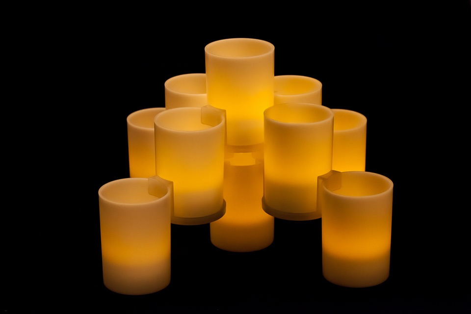 Battery Tea Lights Pyramid with StackerRings