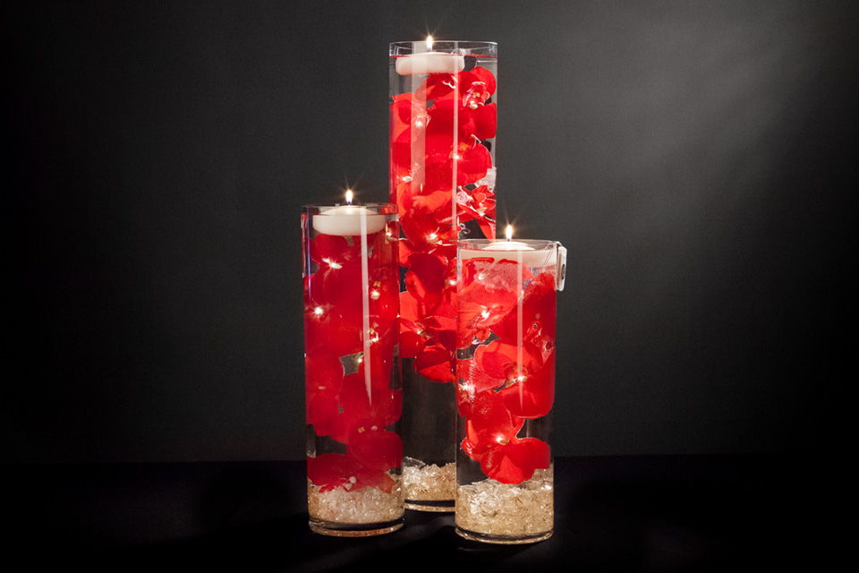 Beautiful Floral Centerpieces with LED Lights and Candles