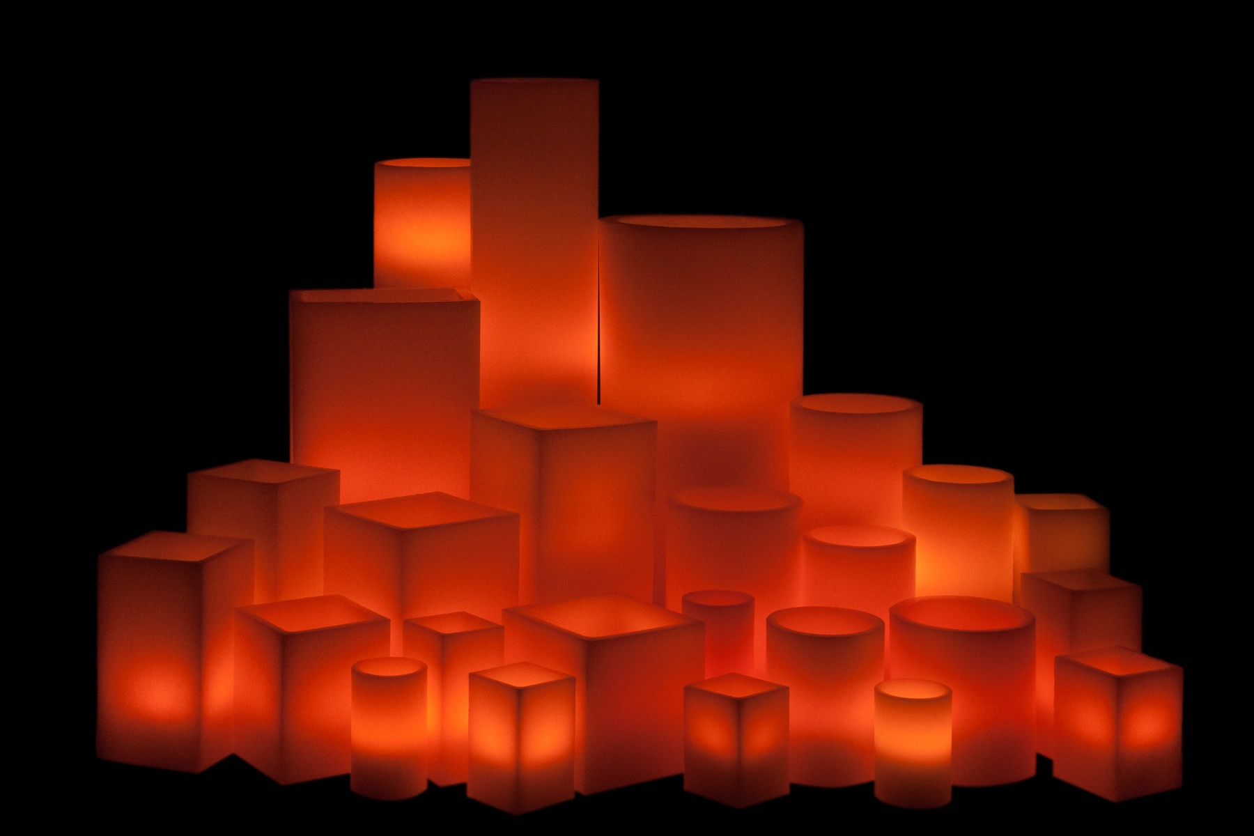 Vessel Luminaries with Battery Candles
