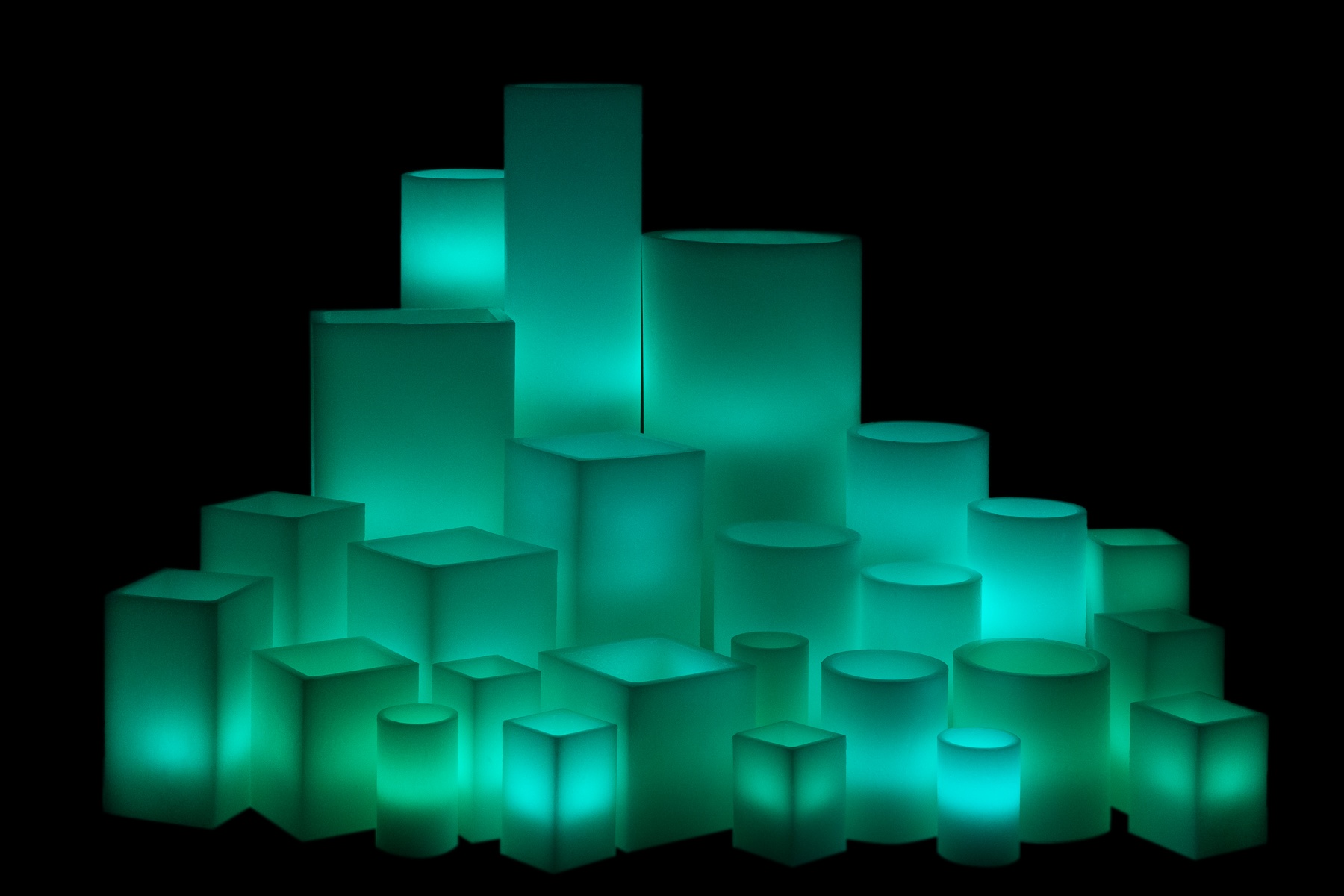 Vessel Luminaries with Battery Candles