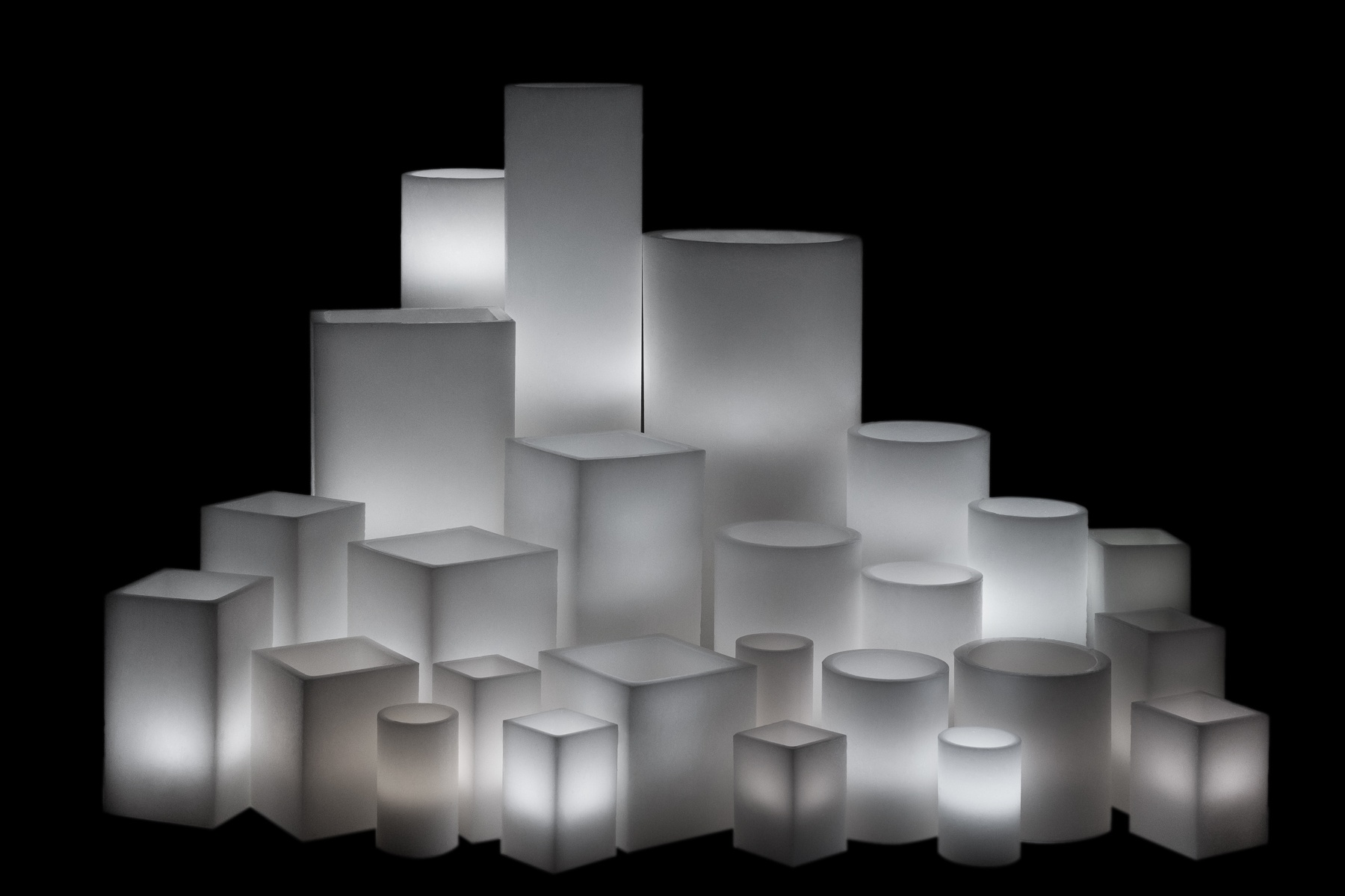 Vessel Luminaries with Battery Candles