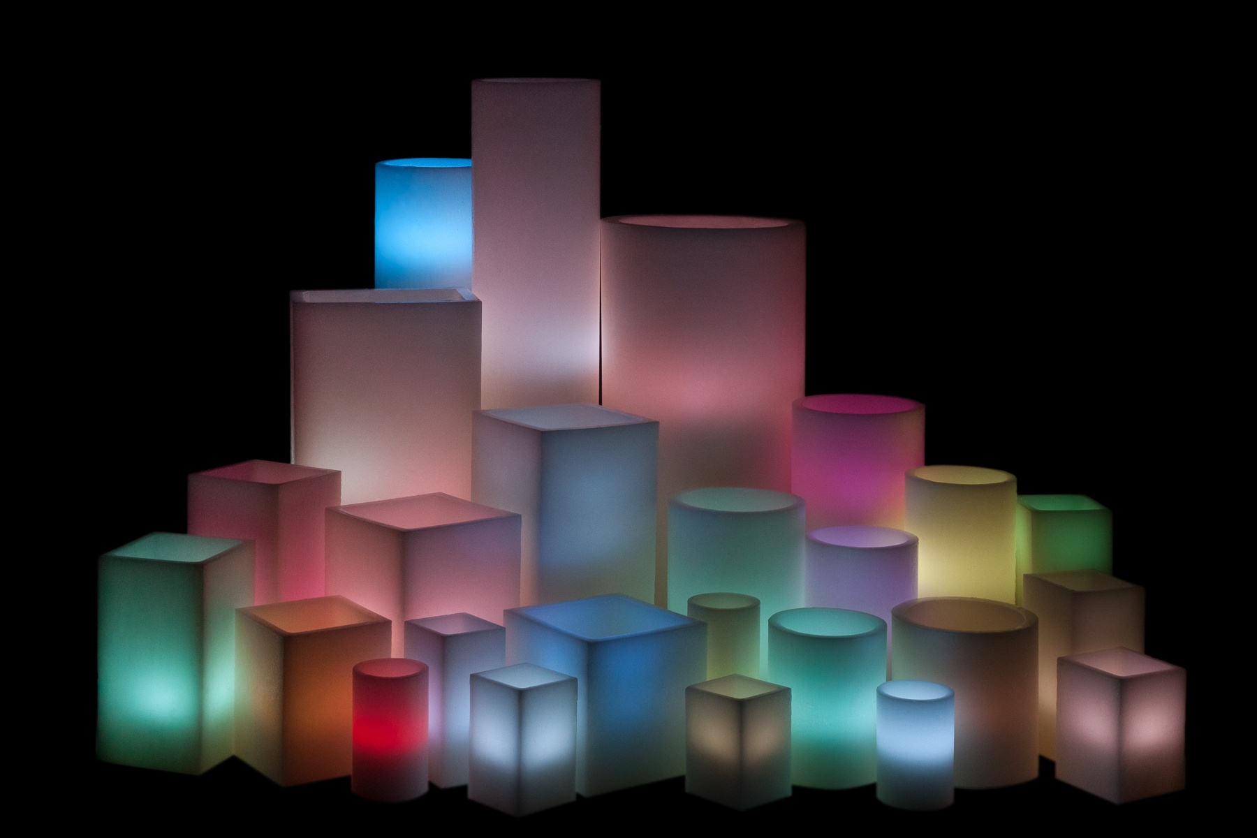 Vessel Luminaries with Battery Candles