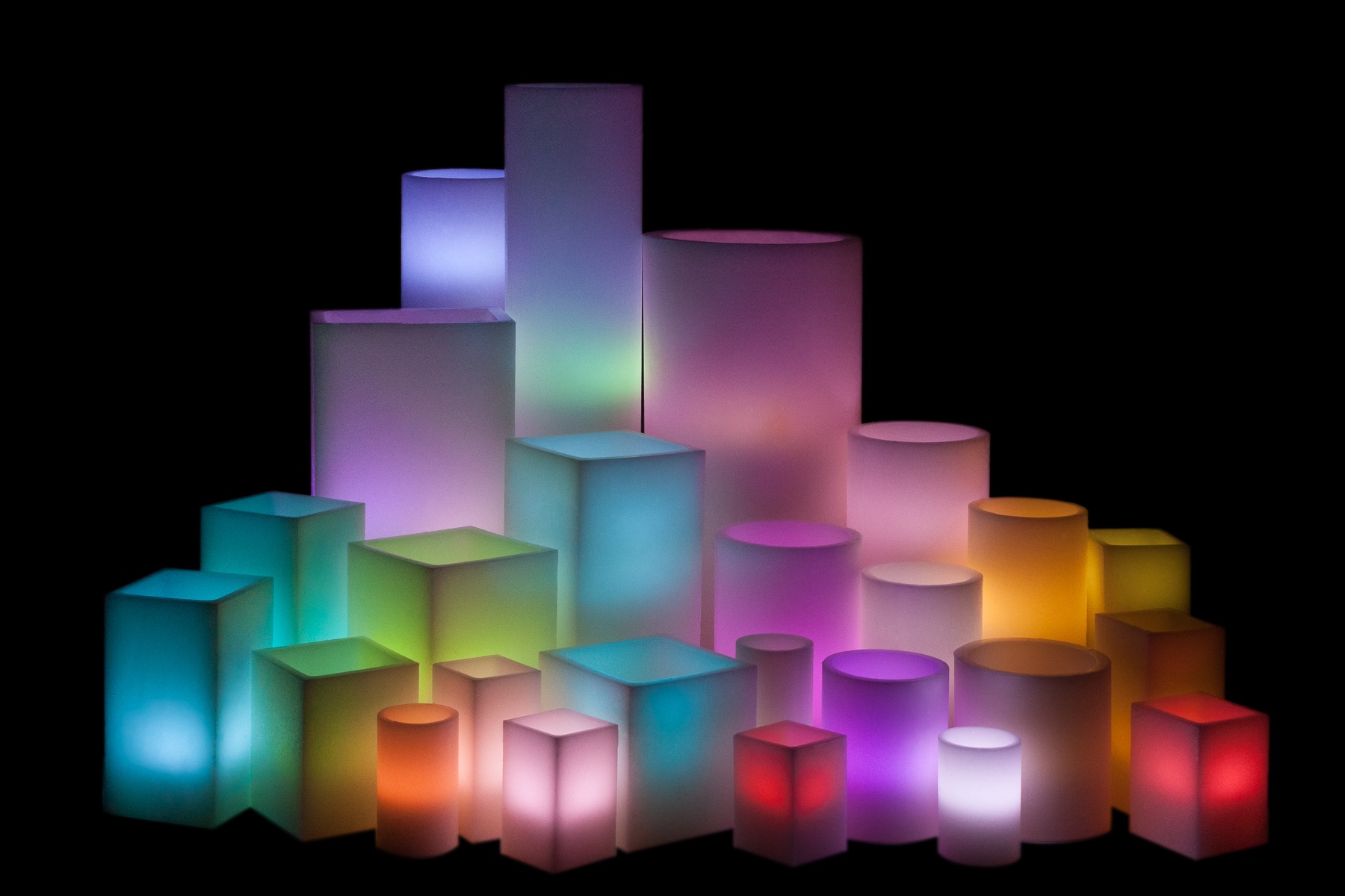 Vessel Luminaries with Battery Candles