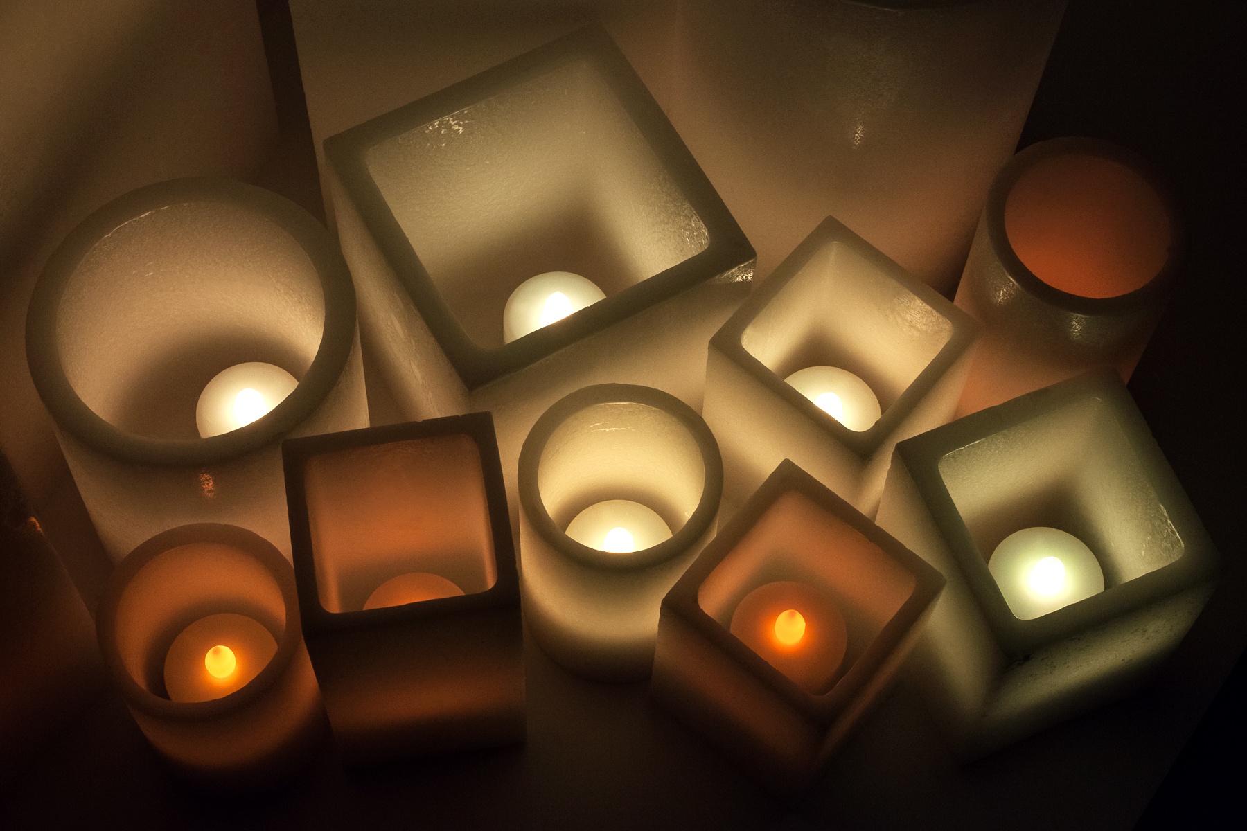 Vessel Luminaries with Battery Candles