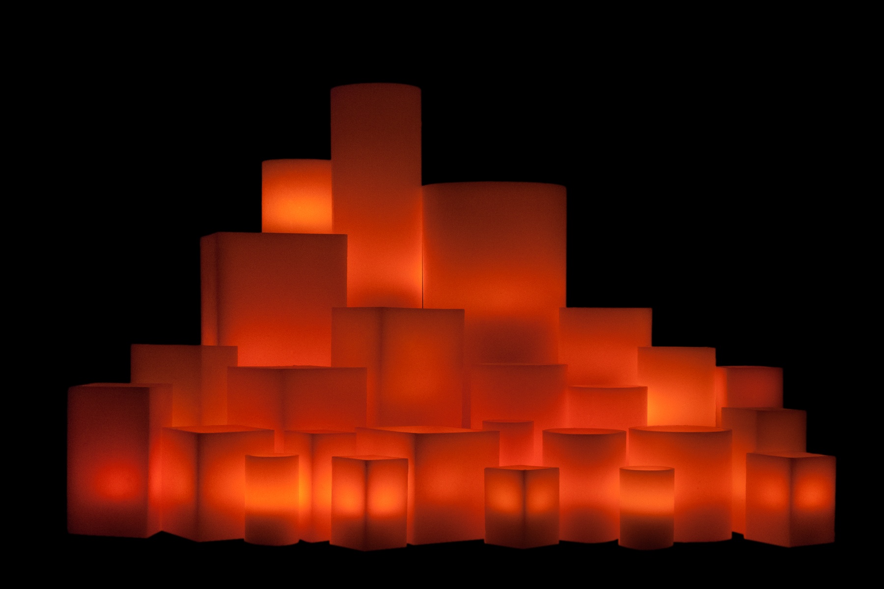 Vessel Luminaries with Battery Candles