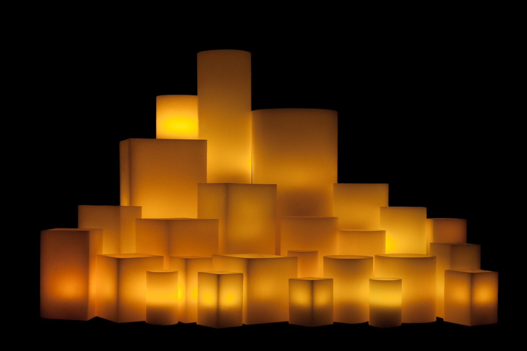 Vessel Luminaries with Battery Candles