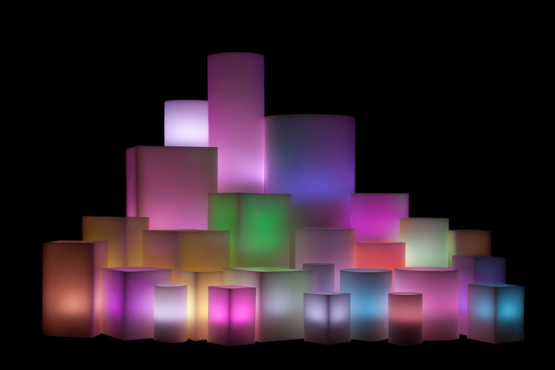 Vessel Luminaries with Battery Candles