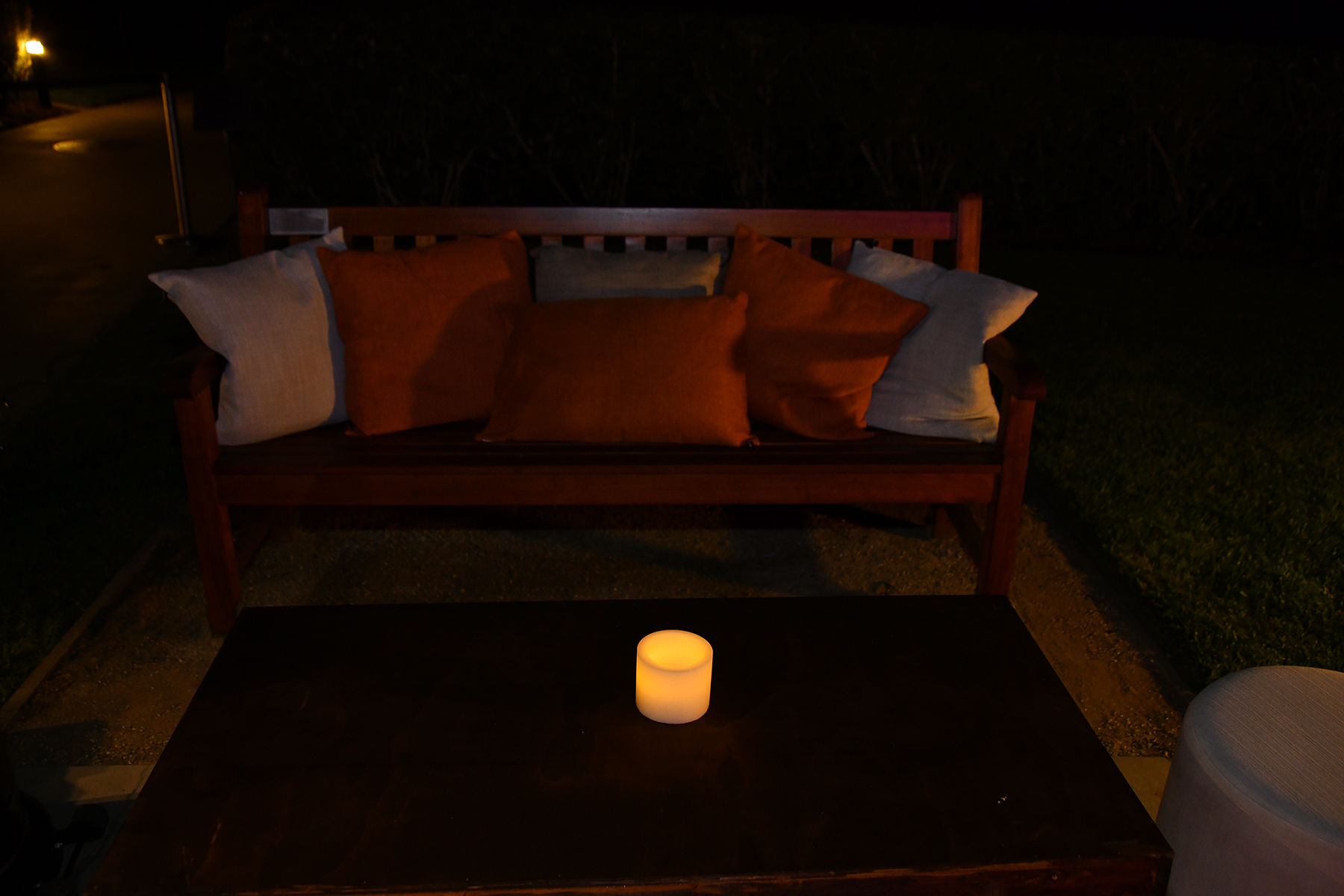 TOI Event Lounge Area with Wax Luminary Candle
