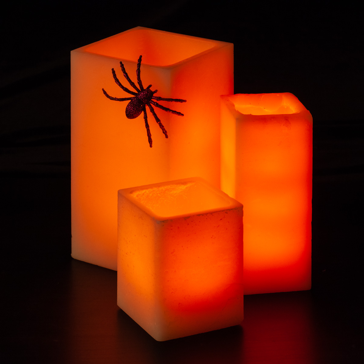 Spooky Orange Wax Luminary Display