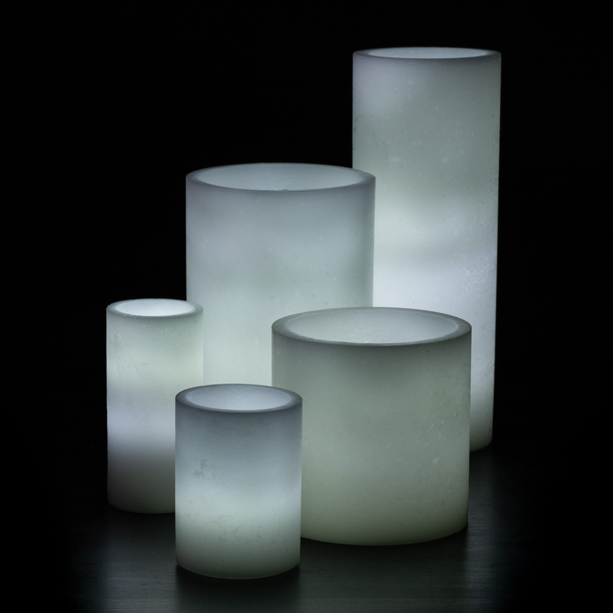A Winter Wonderland White Wax Luminary Display