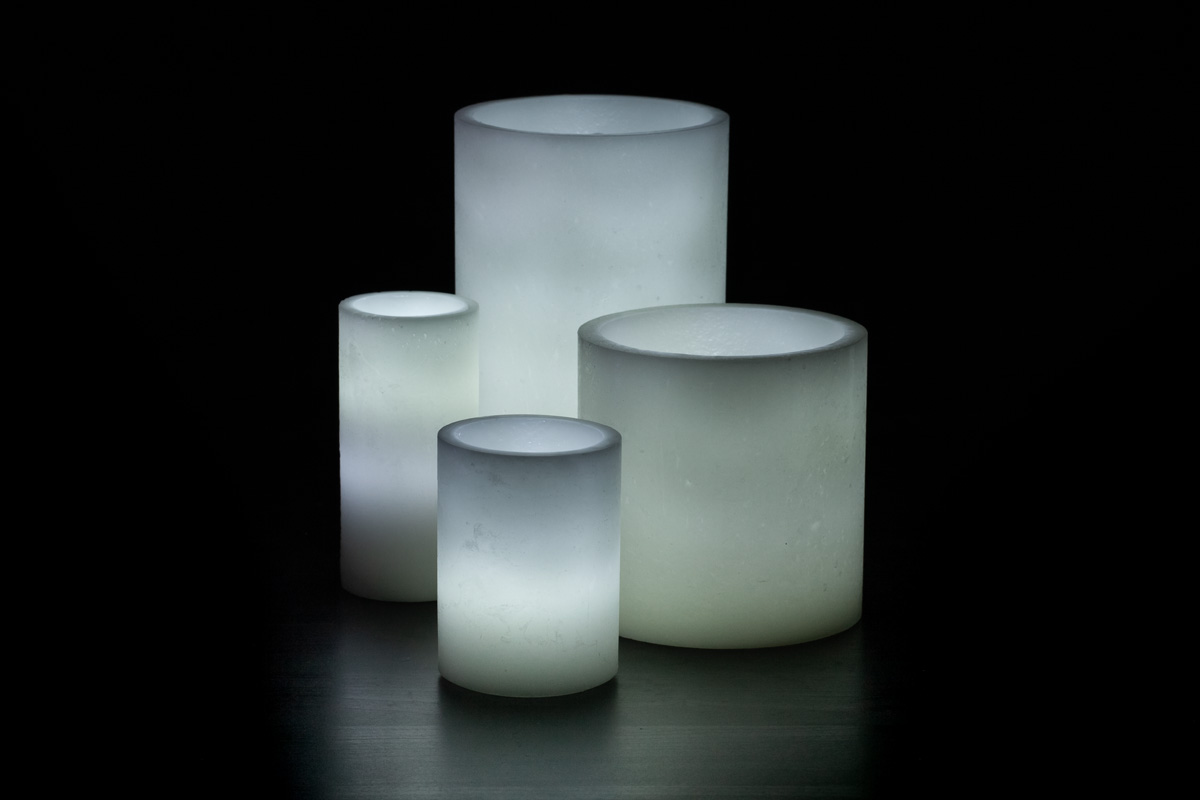 A Winter Wonderland White Wax Luminary Display