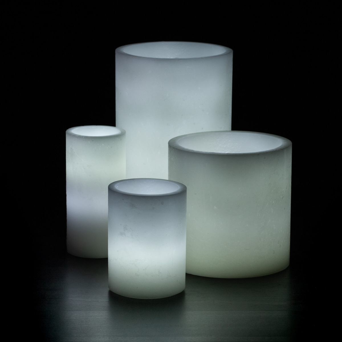 A Winter Wonderland White Wax Luminary Display
