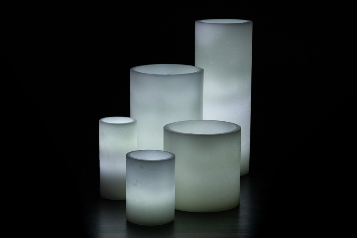 A Winter Wonderland White Wax Luminary Display